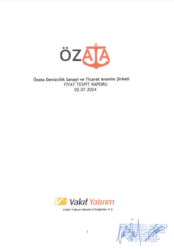 Özata Shipyard Repair | Investor Relations