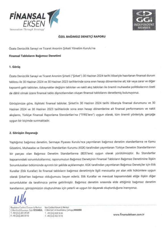 Özata Shipyard Repair | Investor Relations